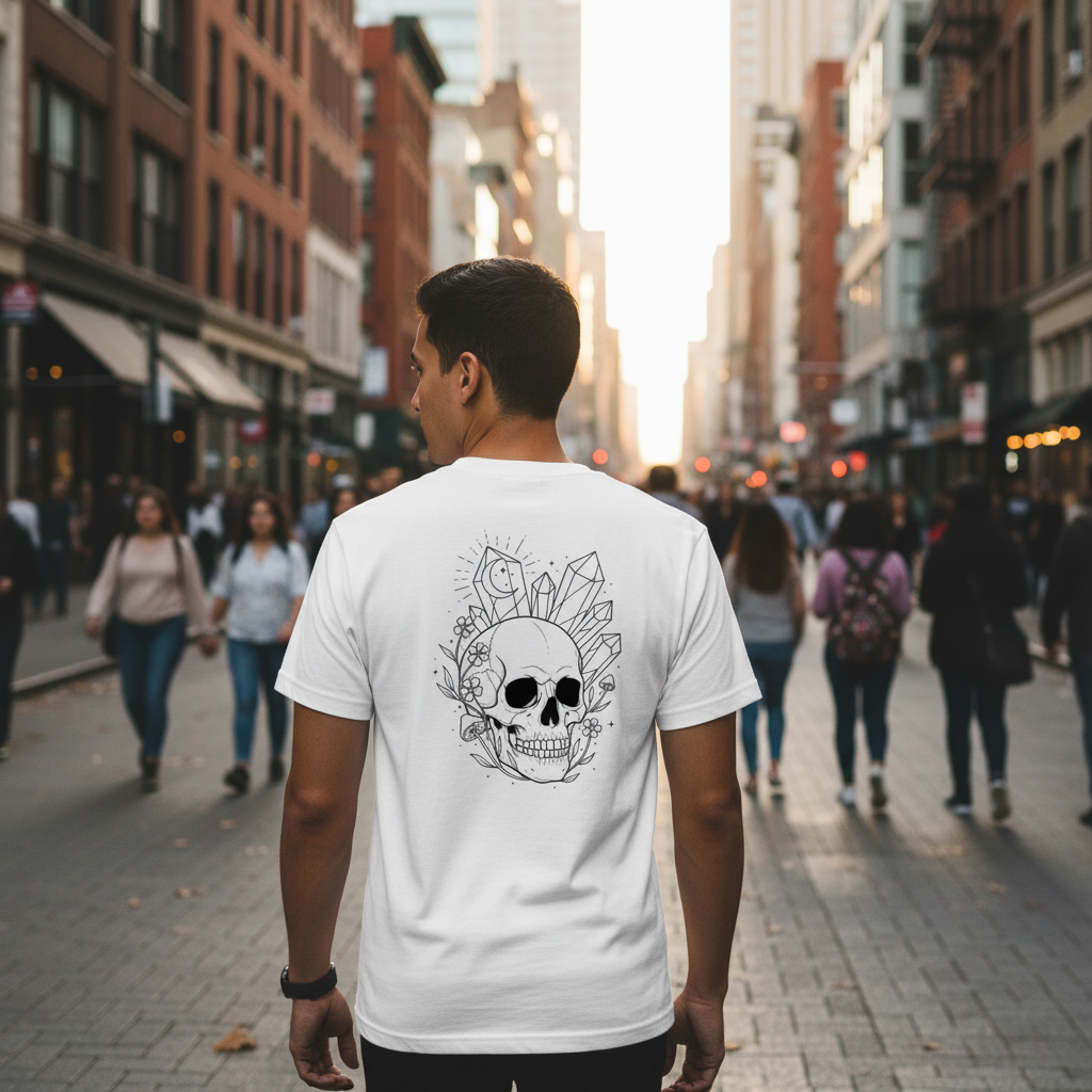T-Shirt | Diamond Bloom Skull | 100% Coton Bio
