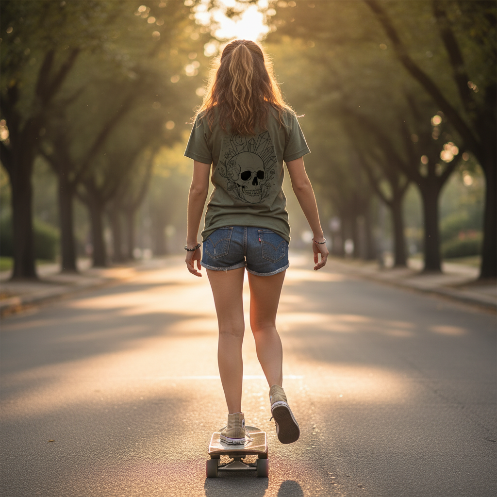 T-Shirt | Diamond Bloom Skull | 100% Coton Bio